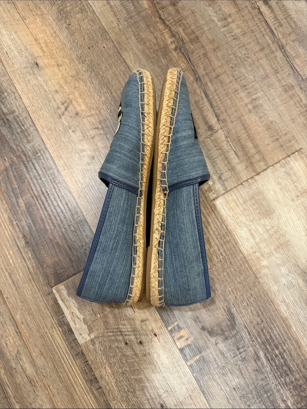 Circus by Sam Edelman Blue Espadrilles with Gold Crown & Bee